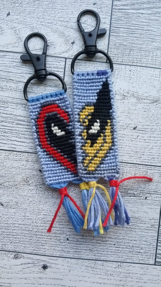 Deadpool and wolverine keychain set